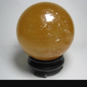 Qủa Cầu Phong Thủy Đá Canxit Vàng