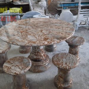 Bàn Ghế Đá Tự Nhiên - Bàn Ghế Đôn Tròn %Đá Mỹ Nghệ Tài Lộc% Bàn ghế đá tự nhiên - Bàn ghế đôn tròn