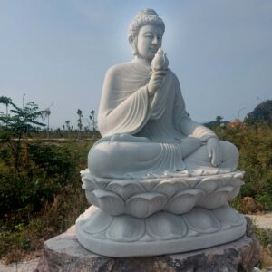 Tượng Phật Bổn Sư Thích Ca Đá Cẩm Thạch Trắng %Đá Mỹ Nghệ Tài Lộc% 8ebcf7d9c5d0198e40c154