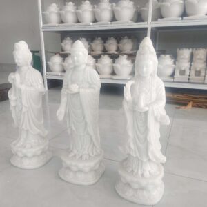 Bộ Tượng Tam Thánh Đá Cẩm Thạch %Đá Mỹ Nghệ Tài Lộc% Bo tuong tam thanh 1