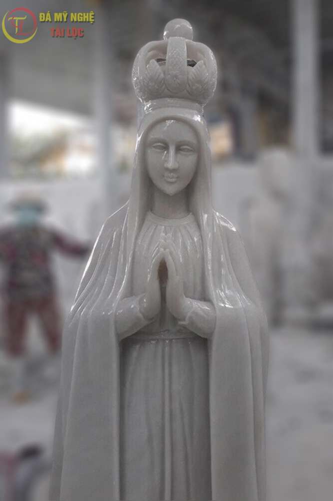 tượng đức mẹ fatima bằng đá tự nhiên nguyên khối