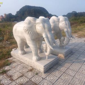 Tượng Voi Đá Cẩm Thạch %Đá Mỹ Nghệ Tài Lộc% Tượng voi đá cẩm thạch Mẫu 3