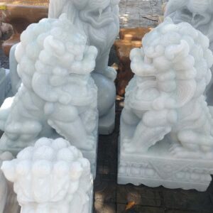 Tượng Con Nghê Đá Cẩm Thạch Trắng %Đá Mỹ Nghệ Tài Lộc% Con nghê đá trắng