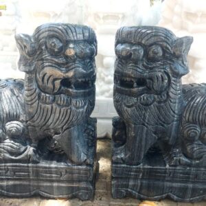 Tượng Kỳ Lân Đá Nhỏ - Giá rẻ và Cách Đặt Chuẩn Phong Thủy %Đá Mỹ Nghệ Tài Lộc% Con nghê đá đen để mộ 2