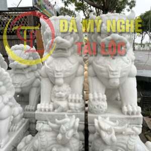 Kỳ Lân Đá Trắng %Đá Mỹ Nghệ Tài Lộc% ky lan da trang