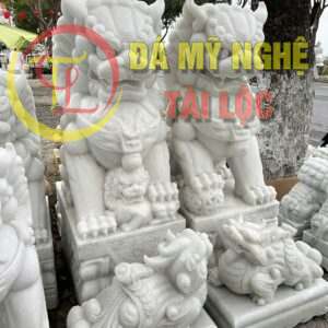 Kỳ Lân Đá Trắng %Đá Mỹ Nghệ Tài Lộc% ky lan da trang 4