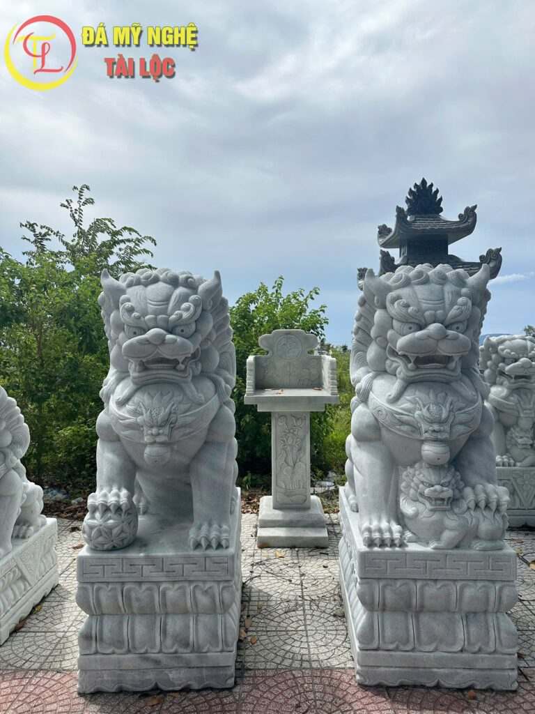 Mua tượng kỳ lân đá ở đâu uy tín, giá tốt, chất lượng cao? %Đá Mỹ Nghệ Tài Lộc% Tượng Kỳ Lân đá cẩm thạch trắng cao 1m5