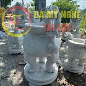 Lư Hương Đá Chạm Hoa Sen Cao 1m2 %Đá Mỹ Nghệ Tài Lộc% Lu huong cham hoa sen