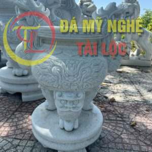Lư Hương Đá cao 80cm – Chạm Rồng, Bền Vững Ngoài Trời, Chuẩn Phong Thủy %Đá Mỹ Nghệ Tài Lộc% Lu huong da cao 80cm 2