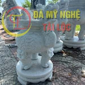 Lư Hương Đá cao 80cm – Chạm Rồng, Bền Vững Ngoài Trời, Chuẩn Phong Thủy %Đá Mỹ Nghệ Tài Lộc% Lu huong da cao 80cm
