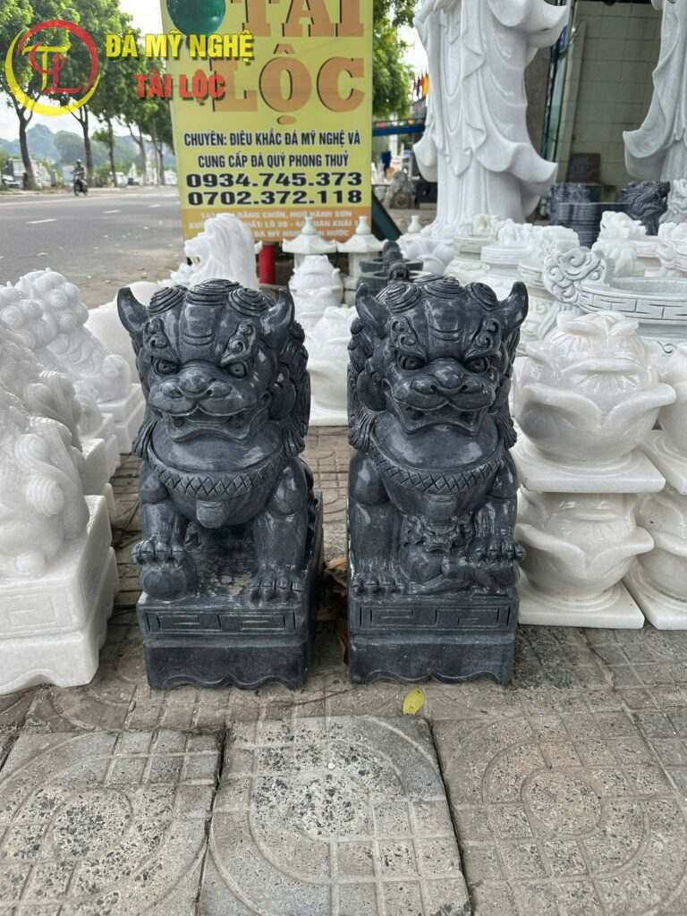 Tượng Kỳ Lân Đá Đen Cao 50cm – Biểu Tượng Thần Thoại Bảo Vệ Cửa Ngõ %Đá Mỹ Nghệ Tài Lộc% tượng Kỳ Lân đá đen