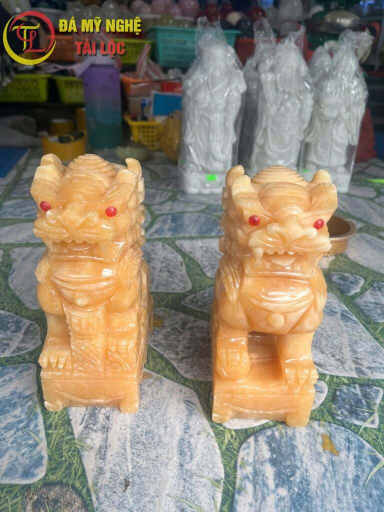 Tượng Kỳ Lân Để Bàn Bằng Đá Ngọc Hoàng Long %Đá Mỹ Nghệ Tài Lộc% Tượng kỳ lân để bàn