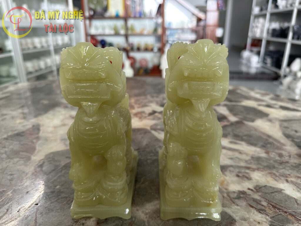 Tượng Kỳ Lân Phong Thủy Để Bàn Bằng Đá Ngọc Onyx Xanh %Đá Mỹ Nghệ Tài Lộc% Tượng kỳ lân phong thủy để bàn