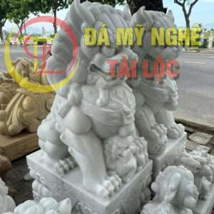Tượng Kỳ Lân Đá Trắng Cao 1,5m %Đá Mỹ Nghệ Tài Lộc% cap tuong ky lan da
