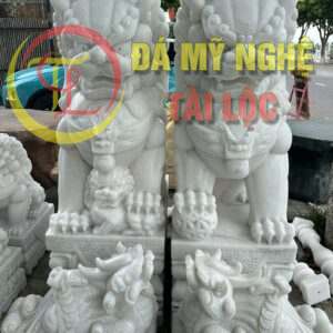 Tượng Kỳ Lân Đá Trắng Cao 1,5m %Đá Mỹ Nghệ Tài Lộc% tuong ky lan da cao 15m