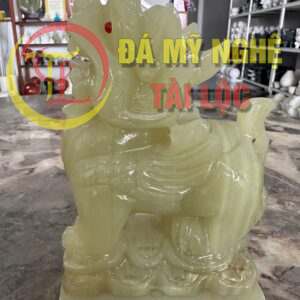 Tượng Kỳ Lân Phong Thủy Để Bàn Bằng Đá Ngọc Onyx Xanh %Đá Mỹ Nghệ Tài Lộc% tuong ky lan da ngoc
