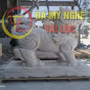 Tượng Hỏa Kỳ Lân (Kỳ Lân hóa Rồng) Đá trắng %Đá Mỹ Nghệ Tài Lộc% tuong ky lan hoa rong